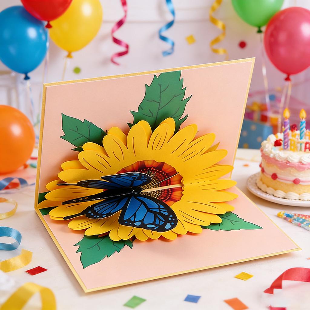 3D Pop Up Flower Greeting Cards Wedding Card Anniversary Thanksgiving Valentines Day Birthday Gift Thank You Card Handmade Cards