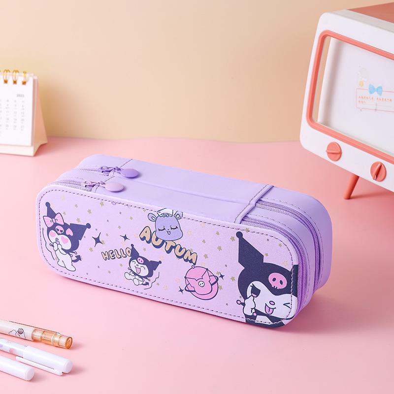 Double-Layer Cartoon Pencil Case - Kuromi, Cinnamoroll & My Melody for Boys and Girls