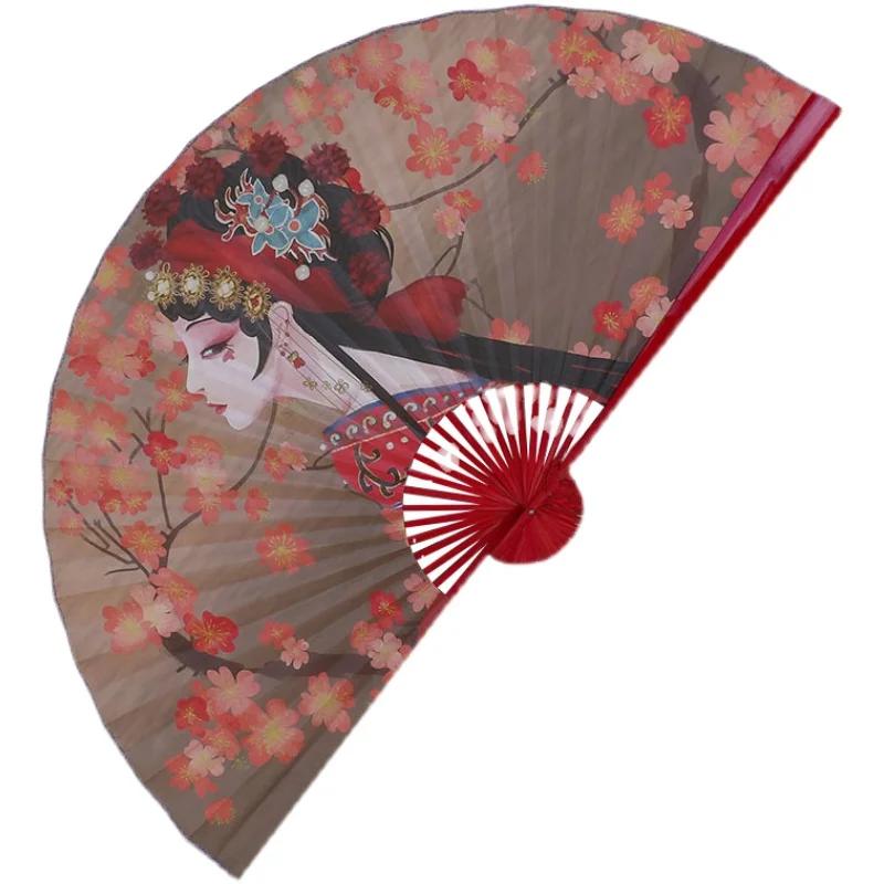 Big Hanging Fan Suitable for Background Fashion Chinese Style Peking Opera Huadan Restaurant Bar Stage Decorative Painting Retro