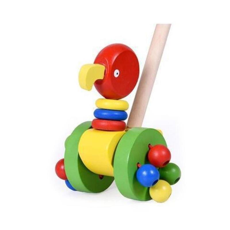 

Wooden Pushing Toy For Baby Hand Eye Coordination Toy for Ages 18-36 Months Physical Development Waddling Toy