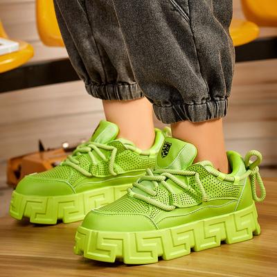 Sneakers Verdi da Strada Uomo Scarpe alla Moda Originali con Lacci per Uomo Outdoor Comode Traspiranti Casual Sneakers di Design da Uomo