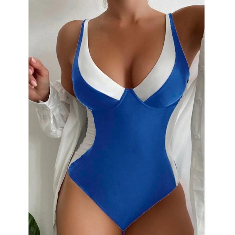Women's Green Mandala & Stripe Print One-Piece Swimsuit U-Neck Wide Strap Bathing Suit