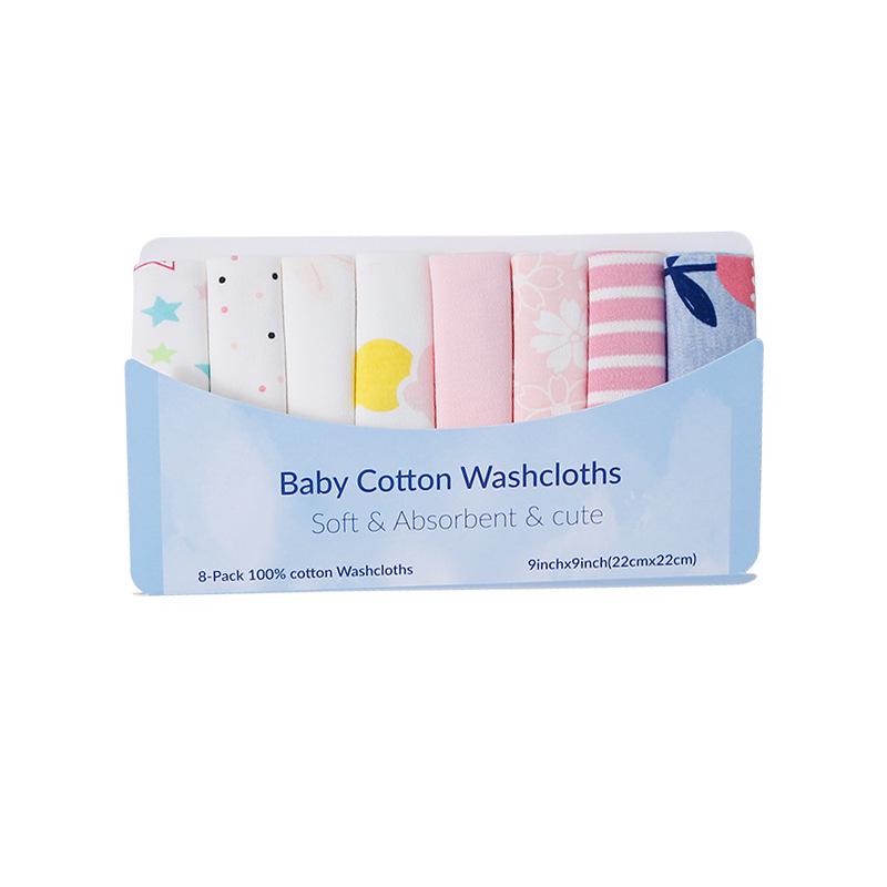 Momscare Cotton Baby Towels, 8-Pack: Small Square/Nursing/Drool Towels