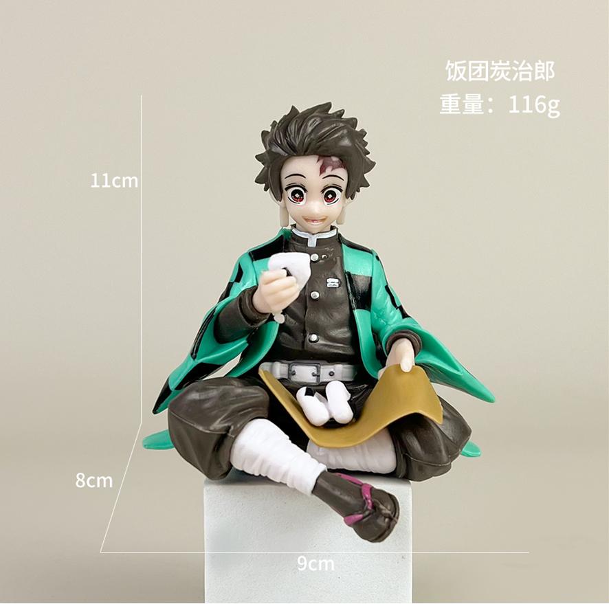 Anime Demon Slayer Sit Eating Rice Figure Tanjirou Nezuko Kyoujurou Tengen Tokitou Muichirou High Quality Figurine