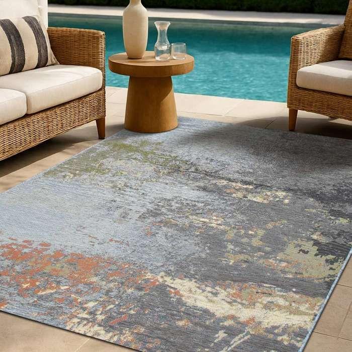 Tapis salon vintage taupe multicolore 160x230