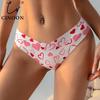 Women's Sexy Seamless Thong Low-rise Heart Print Panties Yoga Breathable Body-hugging Briefs