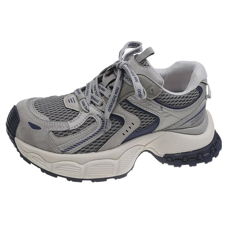 Leather running dad shoes women's autumn 2025 new versatile mesh breathable women's shoes fashion sports and leisure shoes