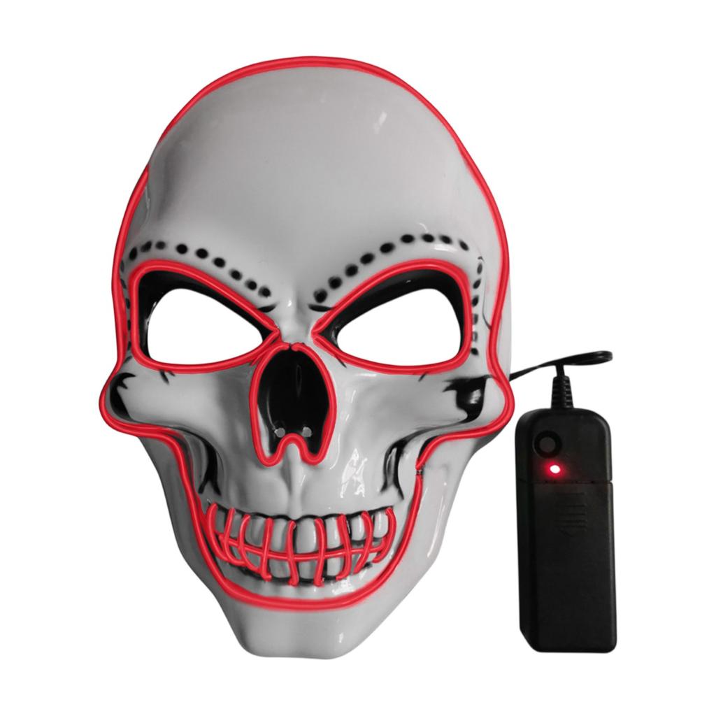 PVC Bílé Lebky Maska Led Maska Halloween Svítící Maska Sváteční Párty Svítící Masky se Studeným Světlem