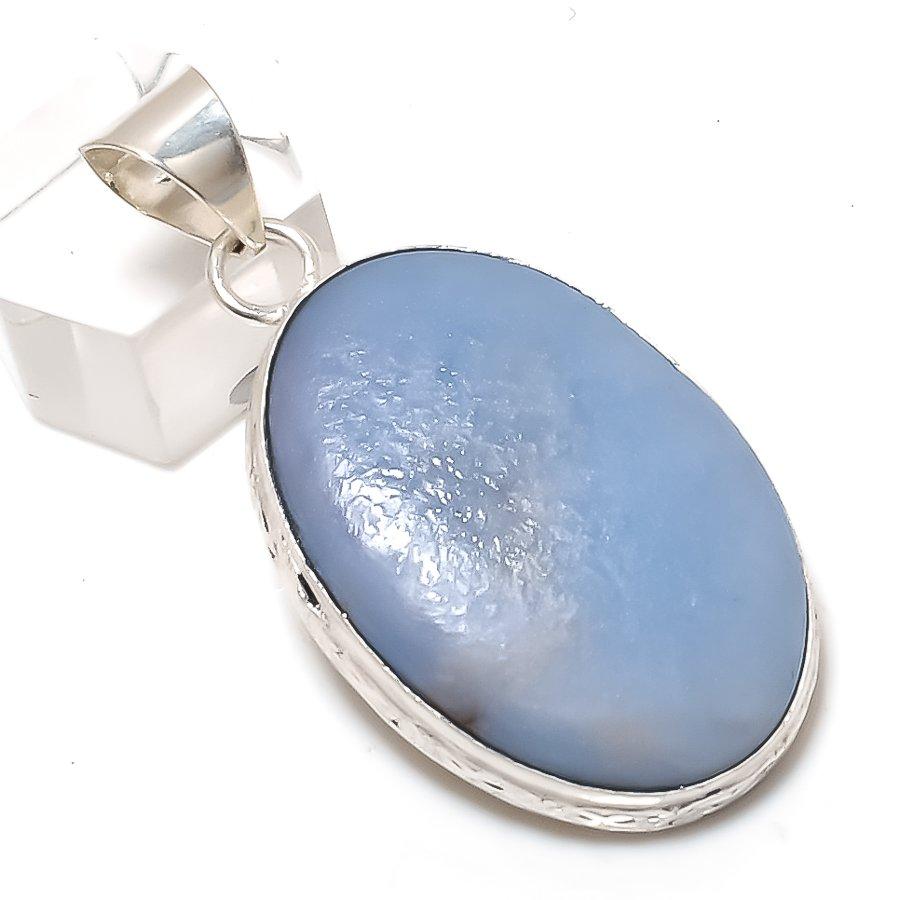 

Камень Ангелит Драгоценный камень Ювелирное изделие из стерлингового серебра 925 пробы Подвеска 2,09