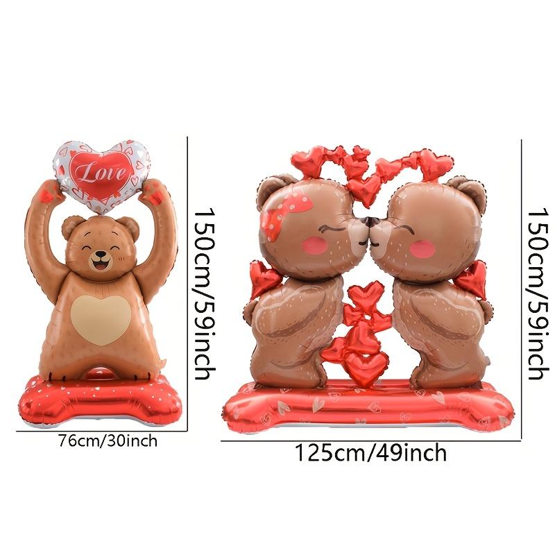 1/2pcs Large Standing Valentine's Day Bear Balloon, Suitable for Valentine's Day Party Decorations, Wedding Decorations