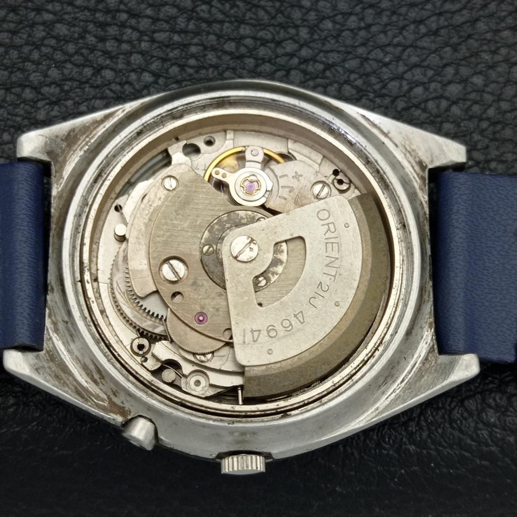 AUTOMATIC VINTAGE ORIENT 46941 JAPAN MENS BLUE COLOR DIAL WATCH a500727-5 R154-a500727