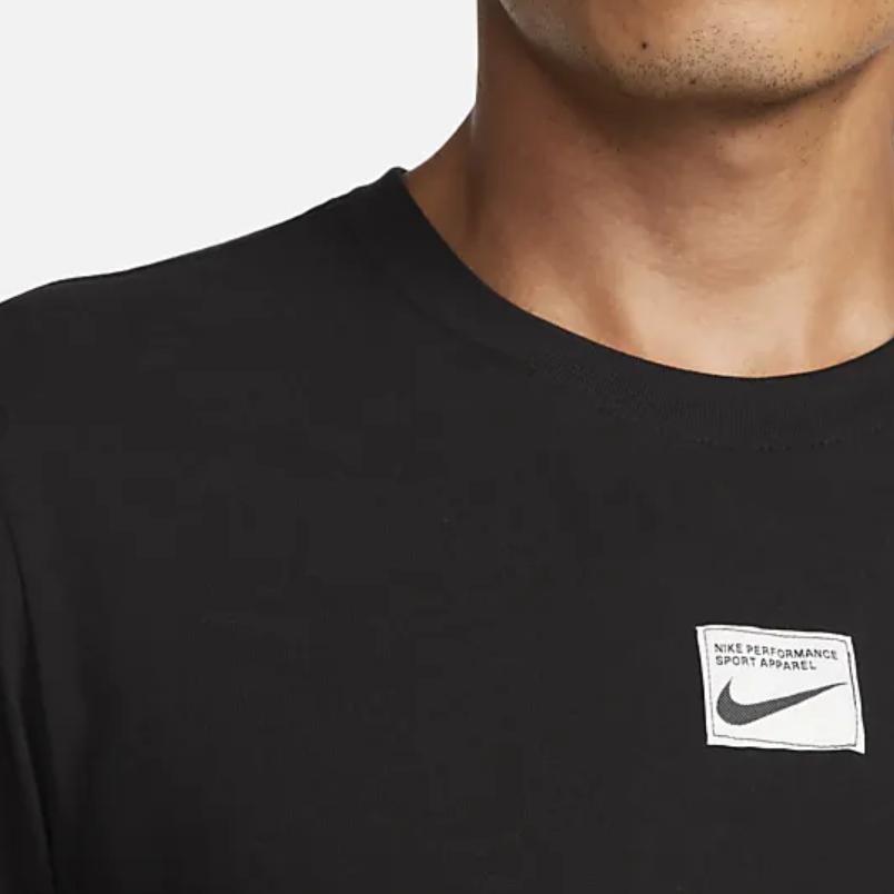 Nike Logo Print Patch Short Sleeve T-Shirt Men Tops Black DX0972-010
