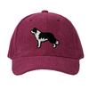 Border Collie Corduroy Cap Embroidered Dog Design Unisex Snapback Hat for Men Women Casual Streetwear Animal Lover Hat Gift