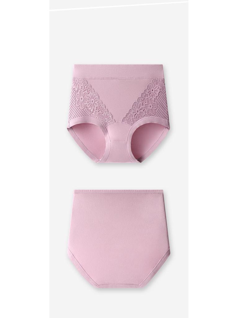 High-Waist Pure Cotton Plus Size Shaping Briefs for Middle-Aged Women with Antibacterial Crotch