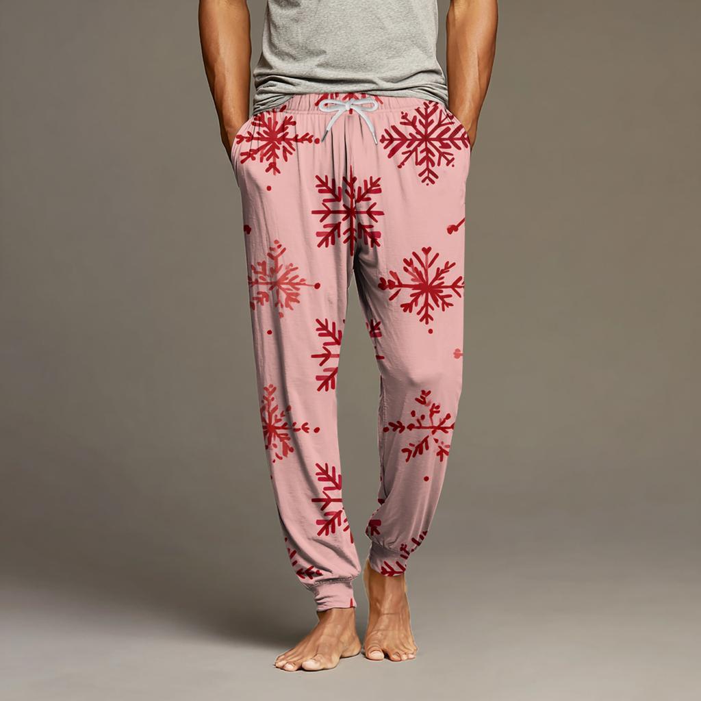 Herre Snøring Lomme Mansjett Fritidsbukser Hjem Sovebukser