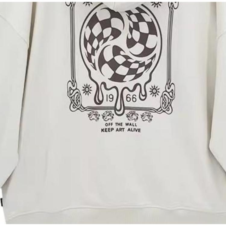 Vans Sudadera con capucha informal holgada con logo de letras para hombre Sudaderas Off-White VN0A54OS3KS