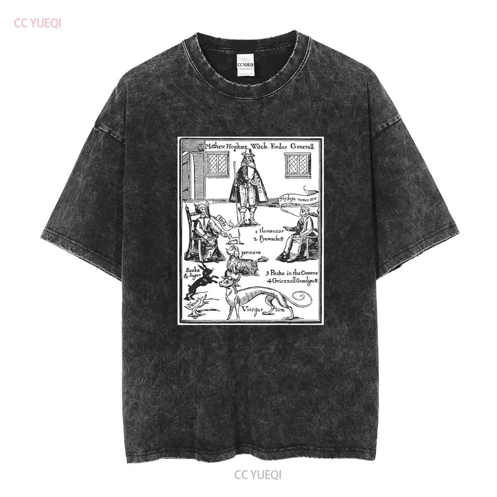 Matthew Hopkins Generální lovec čarodějnic Tričko Okultismus Čarodějnictví pentagram gotický dlouhý nebo krátký rukáv vintage Prané Strečové