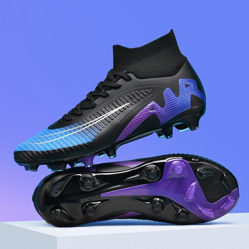 New Men Soccer Shoes Cleats Long Spikes Outdoor Training Football Boots Sport Boys Non Slip Adult Breathable Match Comfortable