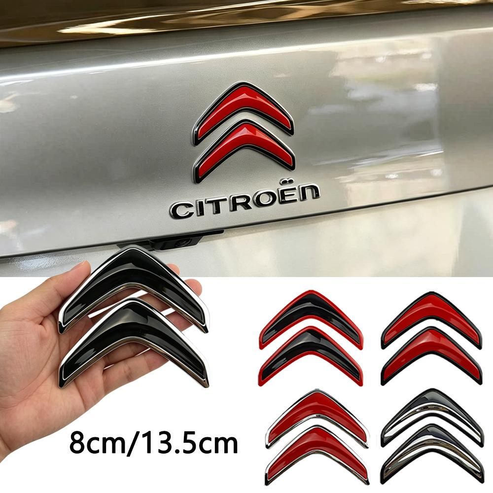 GESW6 Citroen 3D Car Logo Sticker 8cm/13.5cm Rear Trunk Badge for C3 C4 C5 C6 Elysee C4L Picasso Aircross Auto Emblem Accessories