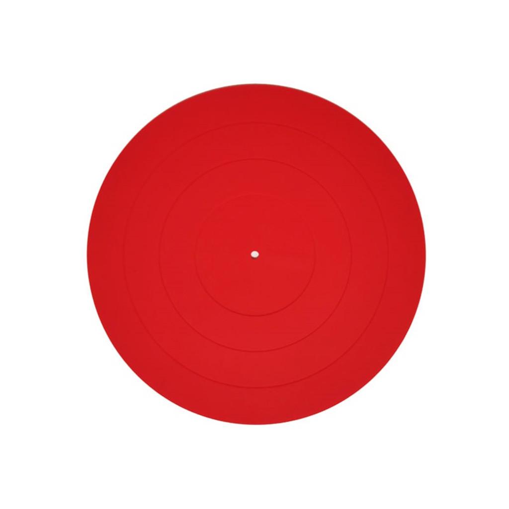 

12 Electrohome Turntable Platter Mat (Чорна гума) - Міцний силіконовий дизайн для програвачів вінілових платівок червоний