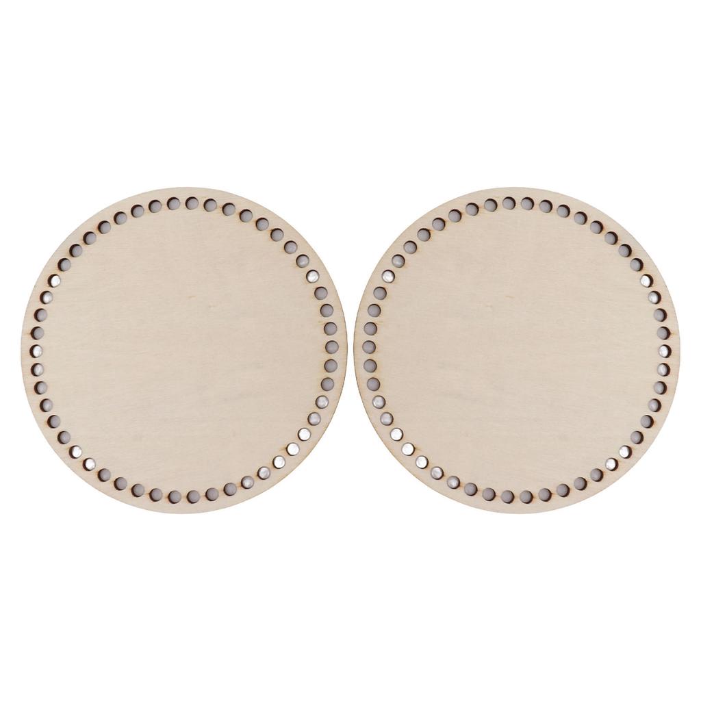 2 Stk. Häkelboden aus Holz Rund Häkelkorb Holzboden für DIY Korbtaschen