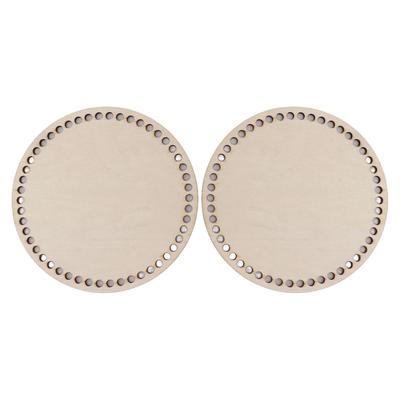 2 Piezas Fondo de Madera para Bolso de Crochet Redondo Base de Madera para Cesta de Crochet para Bolsos de Cesta DIY