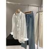 Botvotee Women's White Shirt Lightweight Long Sleeve Elegant Oversize Blouse Vintage Spring Summer Linen Shirts