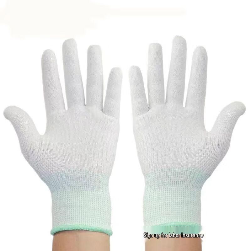 White PU Coated Nylon Work Safety Gloves Medium