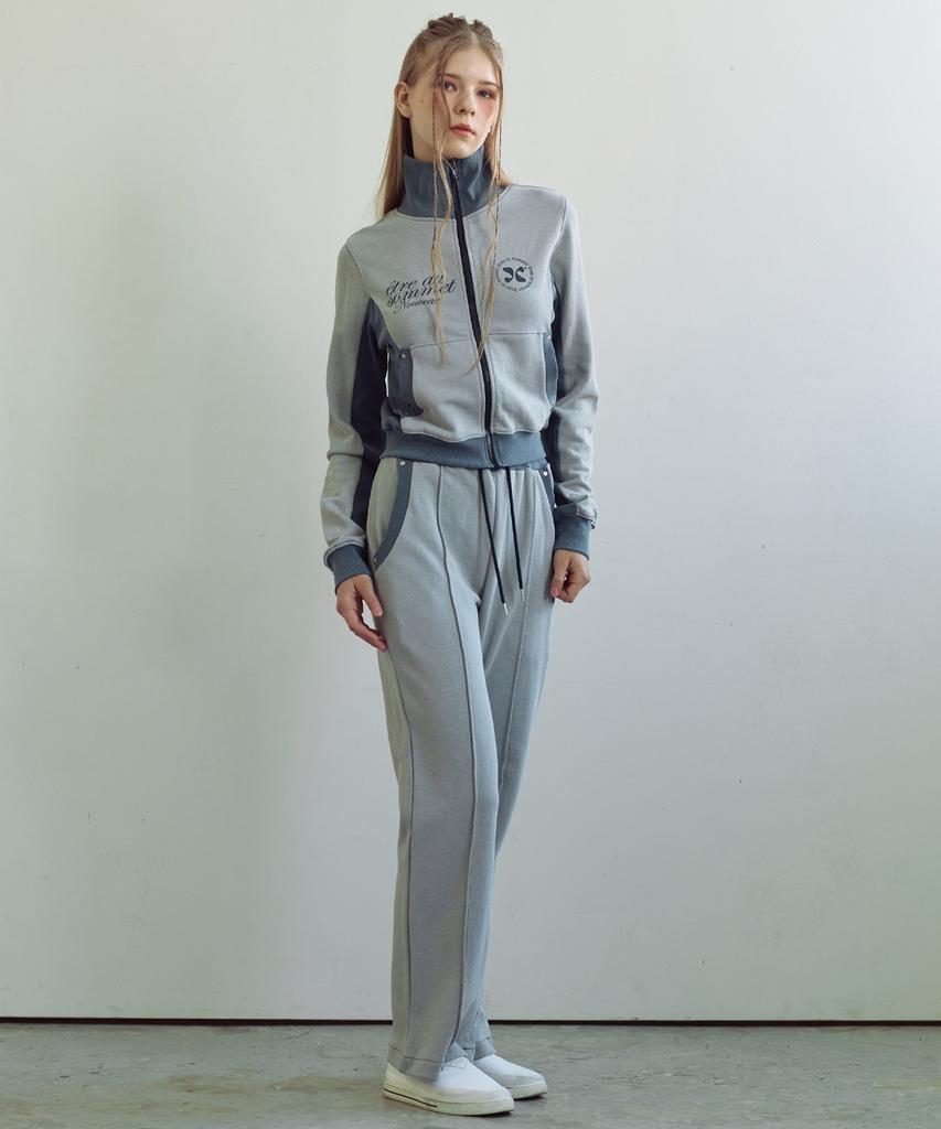 ETRE AU SOMMET Pigment Color Block Track Pants (Grey)
