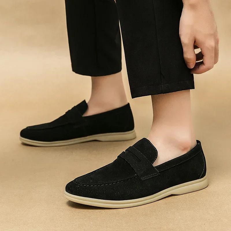 Fashion 2025 Casual Social Shoes Autumn Luxury Men Dress Leather Shoe Fashion Flat Men Shoe Italian Style Business Casual Shoes Loafer