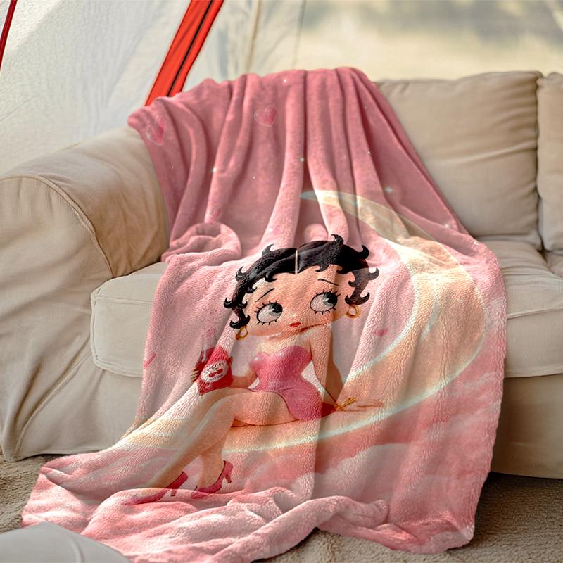 1pc Digital Print Nap Blanket, Betty Boop Blanket for Home Use, All Season Warmth, Christmas and Valentine's Day Gift Blanket