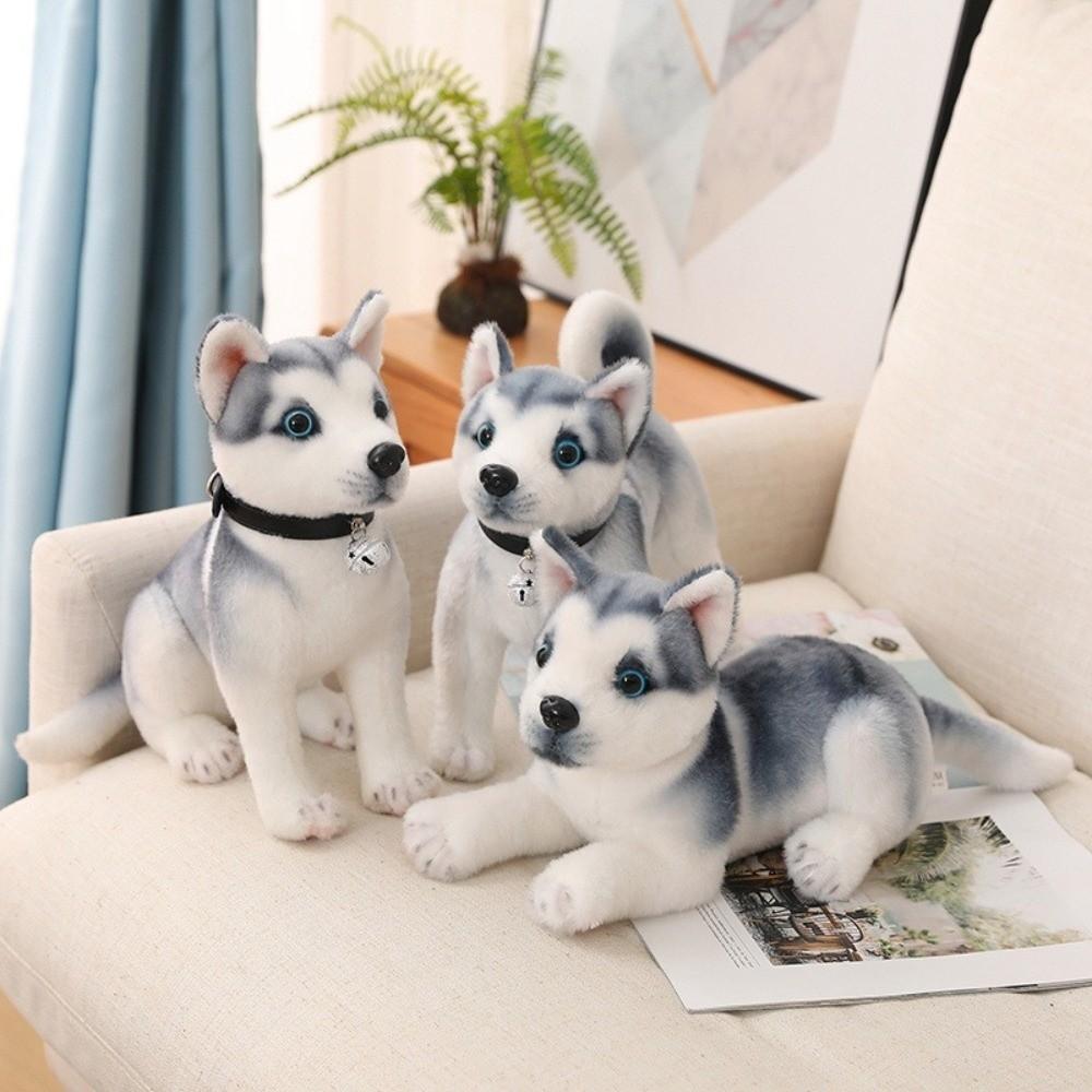 Husky Simulation Dog Plush Toy Soft Puppy Doll Cute Stuffed Animal Toy  Kids Birthday Gift