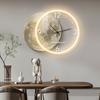 Adhesive Moon Wall Clock with LED Light No Drill Silent Modern Night Light for Living Room Dorm Kitchen Decoration