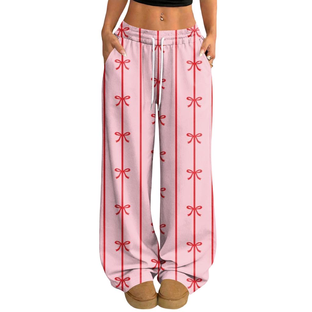 Women's Casual And Fashionable  Elastic Waist Loose Wide Leg Pants