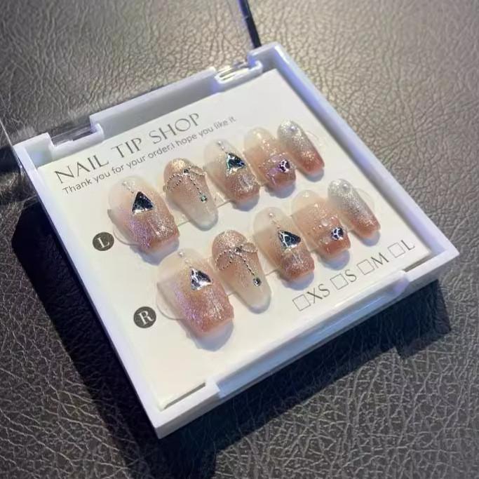 

Ручная работа Носимые ногти Мода Повседневный Простой Изысканный Классический Стиль Наклейки для ногтей XS