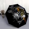 1pc Wolf Fashionable Automatic Opening/Closing Folding Umbrella with 8 Bones, Windproof Portable, Daily Use010