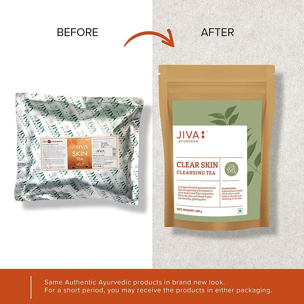 Jiva Skin Tea 150gm Ayurvedic Caffeine-Free Herbal Tea for Healthy Glow and Skin Purification