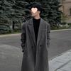 Men's Korean Style Over-the-Knee Wool Winter Coat - Thickened, Mid-Length, Loose Fit