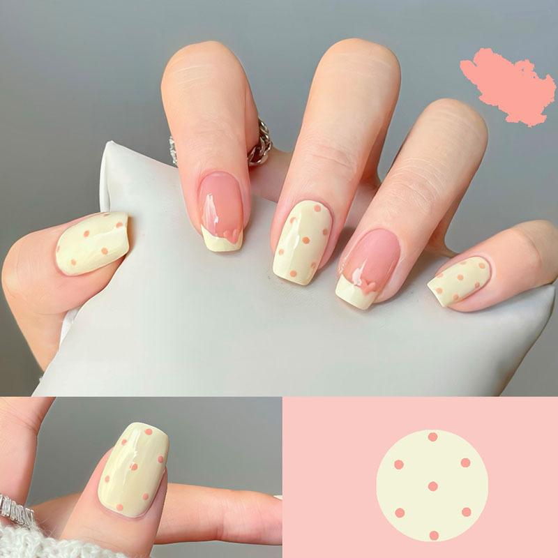 30Pcs Dopamine Short Fake Nails Cute Fun Press On Nails High Quality Decorative Nail Tips For Girls