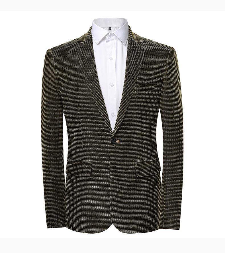 

Высокое качество 2024 года Новые мужские модные универсальные банкетные корейские пиджаки для костюмов Тонкие красивые трендовые деловые повседневные блейзеры XL золотой