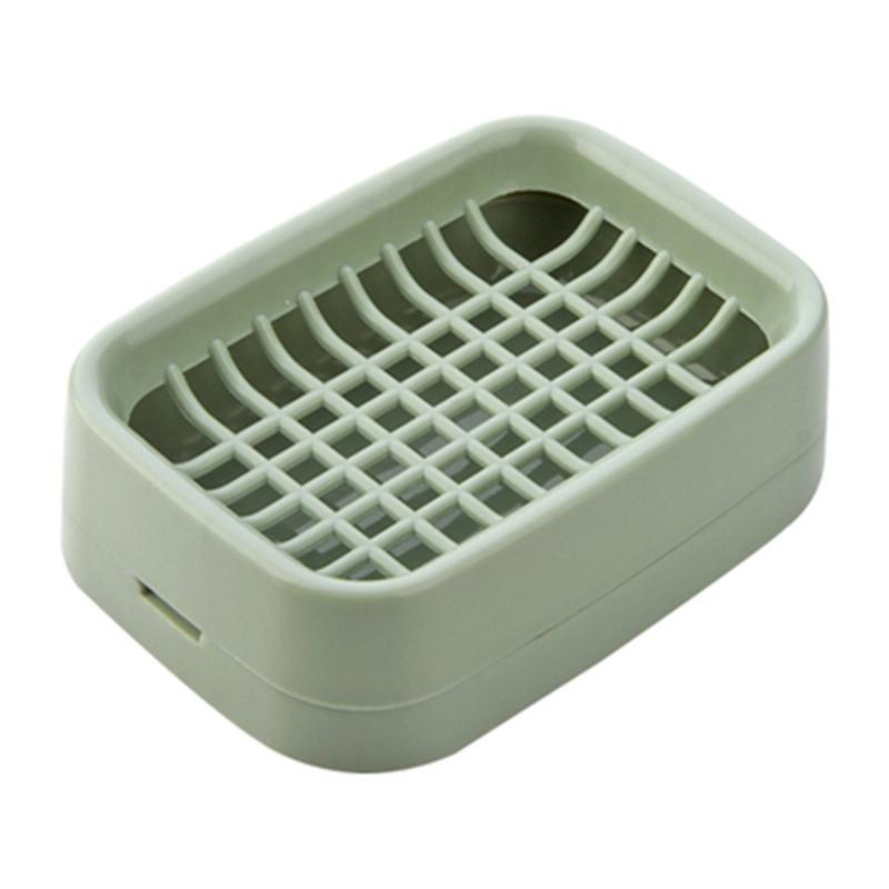 Creative Grid Soap Dish Thickened Double Layer Drain Soap Dish Bathroom Laundry Soap Rack Storage Rack