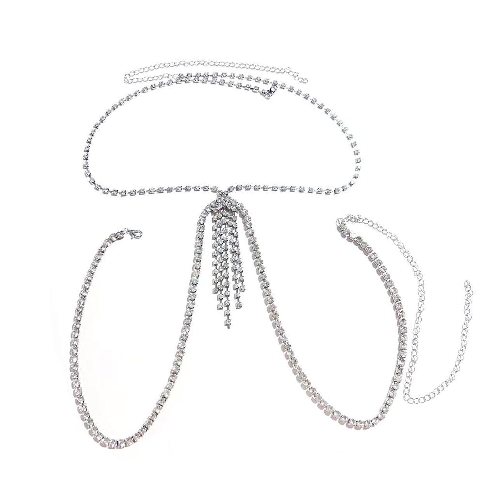Sparkling Rhinestone & Pearl Body Chain: Fashionable, Versatile, Sexy Jewelry for Nightclubs & Beaches