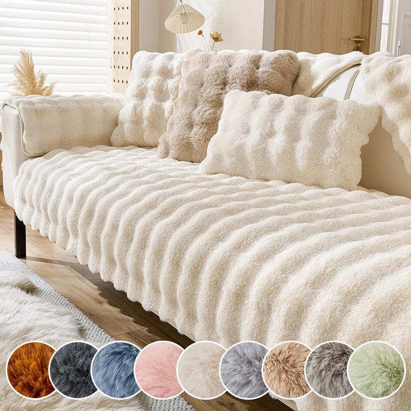 

Foreign Trade Of Sofa Cushions Bubble Rabbit Plush Sofa Cushion Non-Slip Sofa Cover Cloth Towel 70*70cm