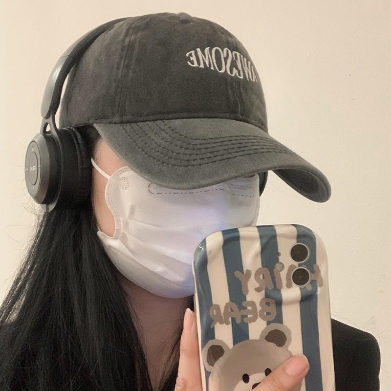 Elegant Letter Design Baseball Hat For Women Men All Season Round Cap Top