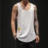 Pánské nadměrné volné sportovní tričko bez rukávů na léto, mladistvé, s límečkem, svrchní díl na fitness, prodyšný top