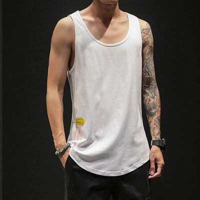 Men's Oversized Loose-Fit Sleeveless Sports T-Shirt for Summer Youth Collared Outerwear for Fitness Breathable Top
