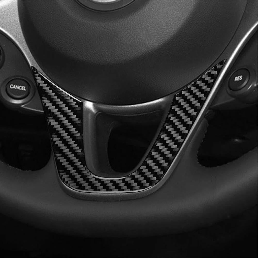 Accessories Car Interior Carbon Fiber Style Steering Wheel Decoration Cover Trim Sticker for Smart 453 FourTwo 2016-2021
