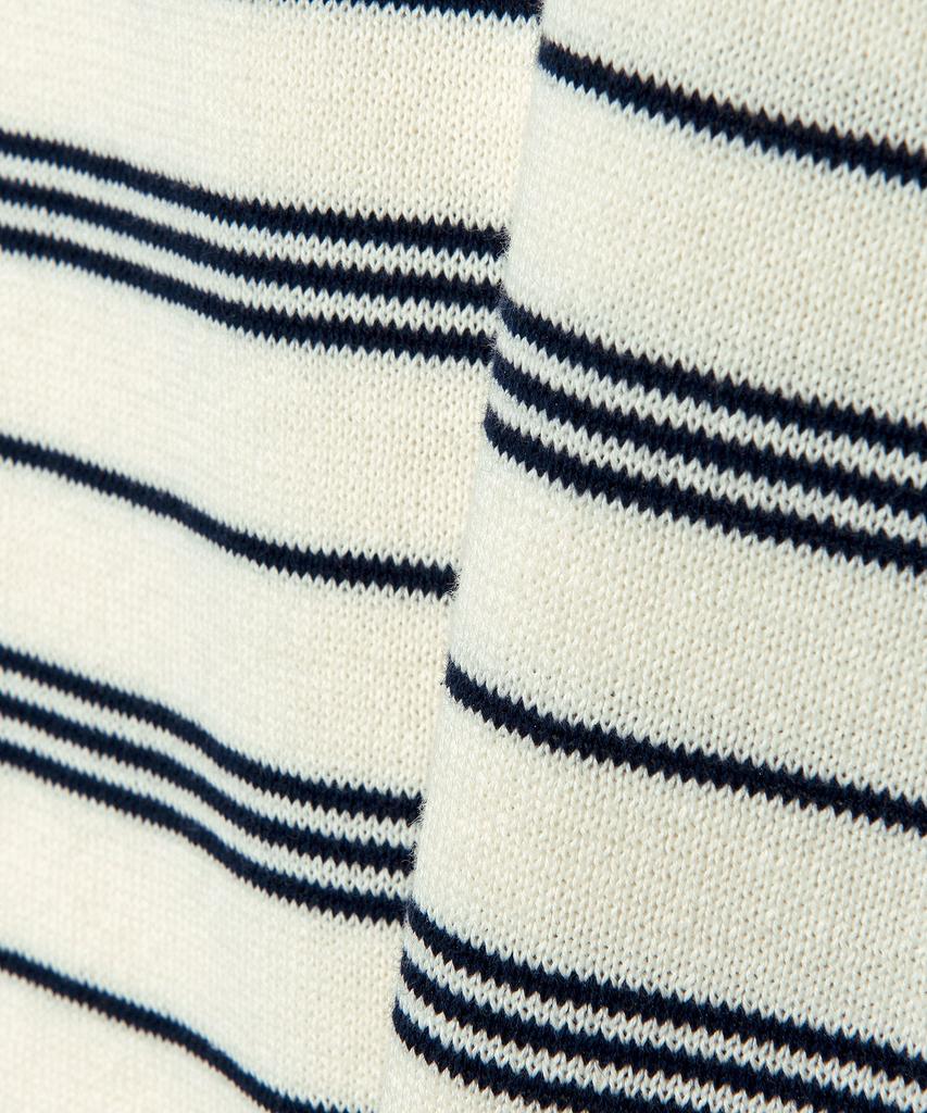LEE Collared Striped Short Sleeve Knit Ivory
