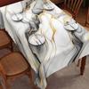 1 Piece Gilt Gray Marble Print Style Round And Rectangular Tablecloth, Various Sizes, Courtyard Table Decoration, Spring Decoration, French Retro, Far