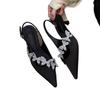 Crystal Butterfly Women Heeled Sandals Sexy Pointed Toe High Heels Shoes Designer 2025 Summer New Slipper Luxury Pumps Sandalias